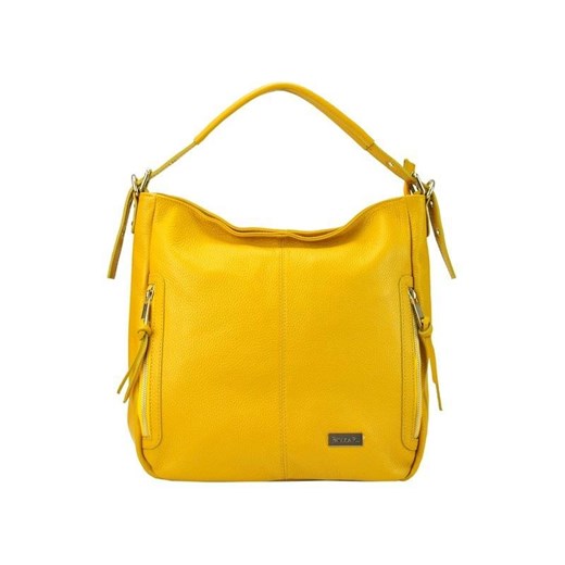 Shopper bag Patrizia Piu żółta skórzana duża 