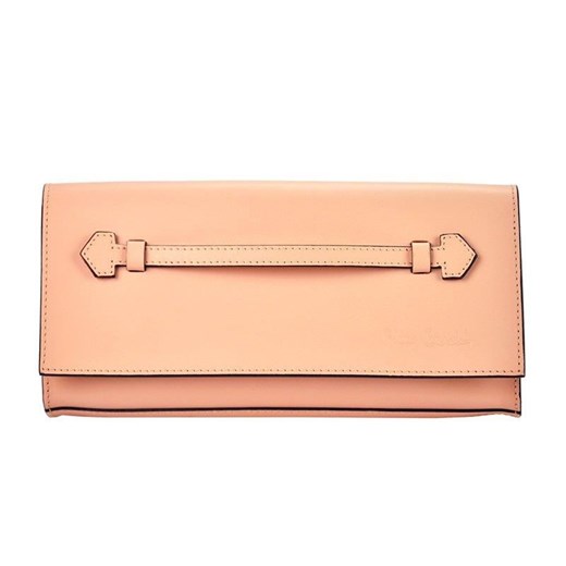 Różowa kopertówka Pierre Cardin bez dodatków matowa elegancka mała skórzana do ręki 