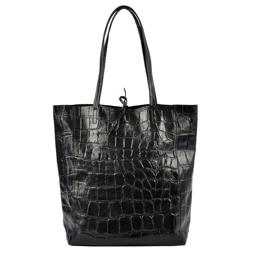 Shopper bag Patrizia Piu elegancka czarna na ramię duża 