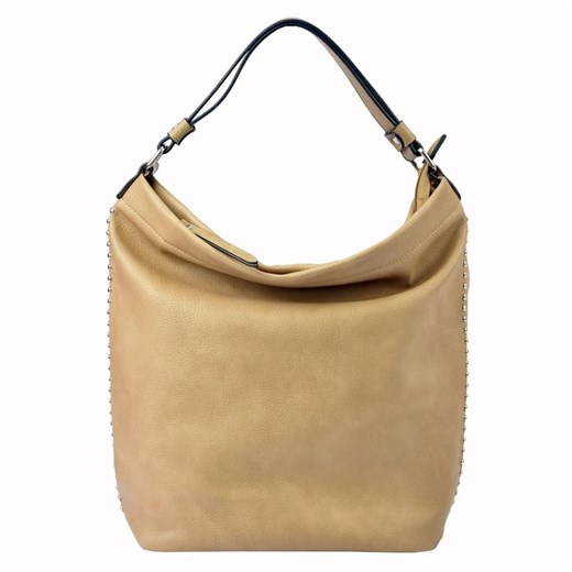 Shopper bag brązowa Lookat bez dodatków na ramię mieszcząca a4 elegancka 