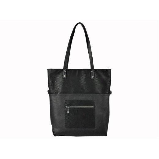 Shopper bag Patrizia Piu bez dodatków czarna mieszcząca a5 elegancka 