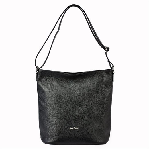 Pierre Cardin shopper bag matowa skórzana bez dodatków na ramię duża 