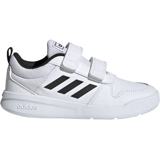 Białe buty sportowe dziecięce Adidas bez wzorów na rzepy 