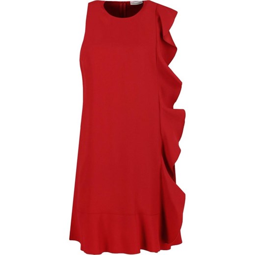 Sukienka Red Valentino czerwona z okrągłym dekoltem na randkę bez wzorów bez rękawów 