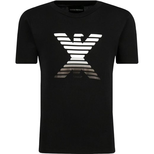 T-shirt chłopięce czarny Emporio Armani z krótkim rękawem 