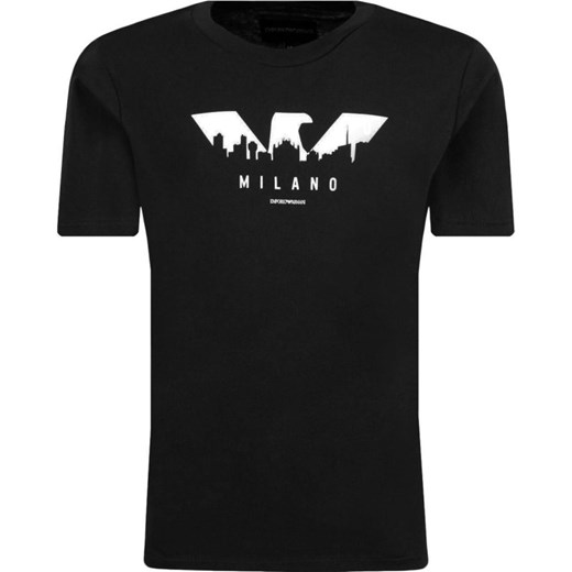 T-shirt chłopięce Emporio Armani czarny z krótkimi rękawami 