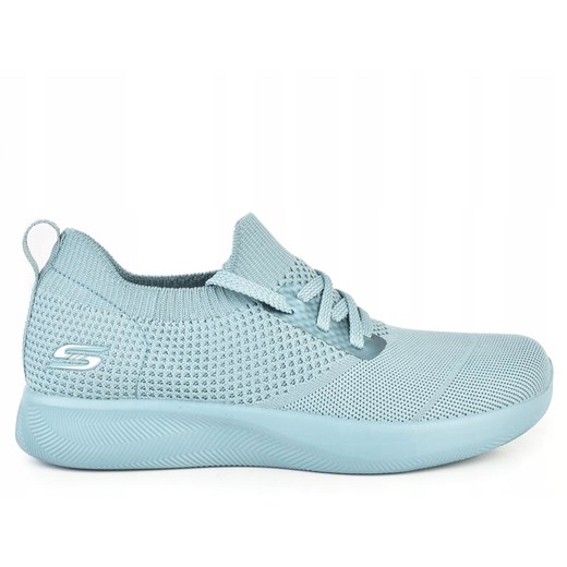 Buty sportowe damskie Skechers sznurowane niebieskie bez wzorów 