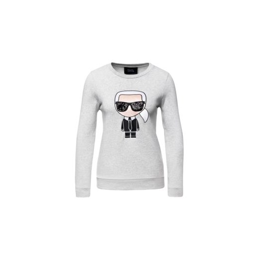 Bluza damska Karl Lagerfeld z nadrukami biała krótka 