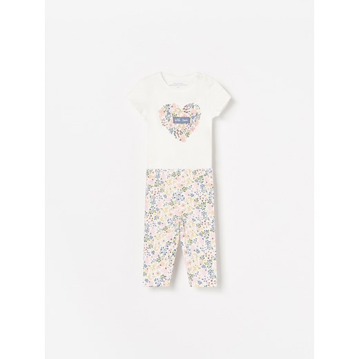 Odzież dla niemowląt Reserved dziewczęca w kwiaty z bawełny 