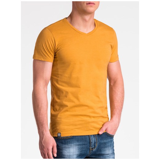 T-shirt męski Ombre żółty z krótkim rękawem 