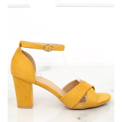 Sandałki na słupku żółte FH-3M26 Yellow