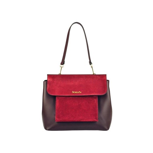 Shopper bag czerwona Patrizia Piu bez dodatków duża na ramię 