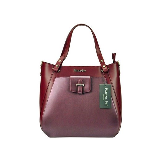 Shopper bag Patrizia Piu elegancka czerwona skórzana 
