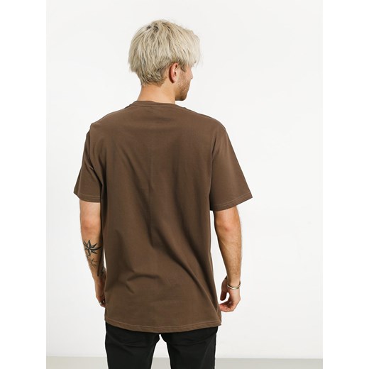 T-shirt męski brązowy Malita z krótkim rękawem 
