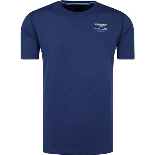 Niebieski t-shirt męski Hackett London z krótkim rękawem 