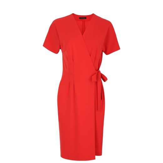 Sukienka czerwona VitoVergelis midi z dekoltem v 