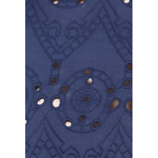 Monnari bluzka damska granatowa bawełniana z okrągłym dekoltem 