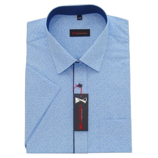 Koszula męska Klasyka Kielce na wiosnę niebieska elegancka 