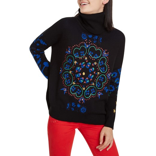 Sweter damski Desigual z golfem casualowy 