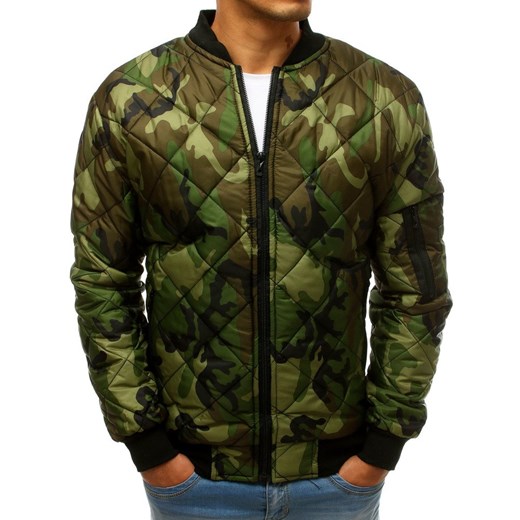 Kurtka męska pikowana bomber jacket moro zielona (tx2683) Dstreet XL okazja