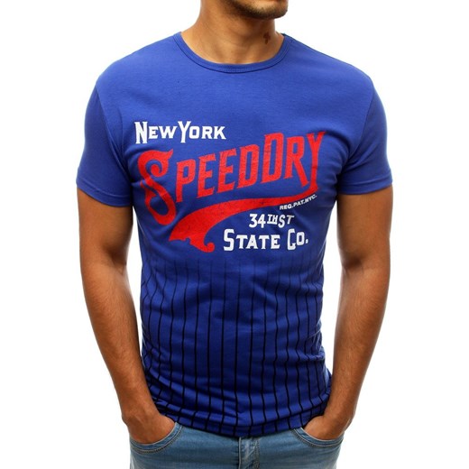 T-shirt męski z nadrukiem niebieski (rx3541)  Dstreet XXL wyprzedaż  