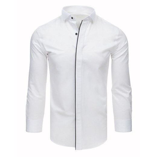 Koszula smokingowa z plisą biała (dx1745)  Dstreet XL 