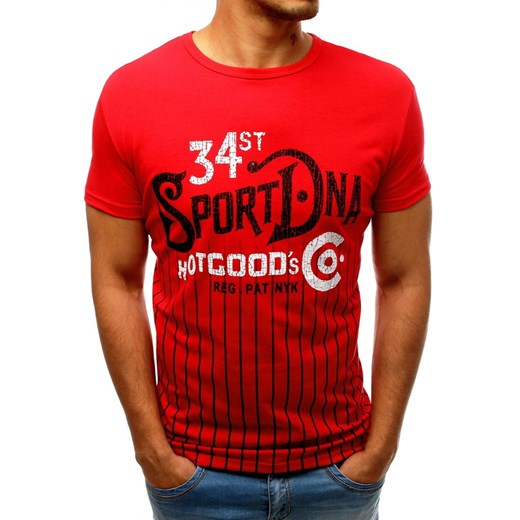 T-shirt męski z nadrukiem czerwony (rx3533)  Dstreet L promocyjna cena  