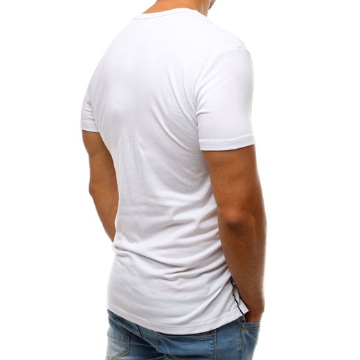 T-shirt męski z nadrukiem biały (rx3534) Dstreet  XL wyprzedaż  