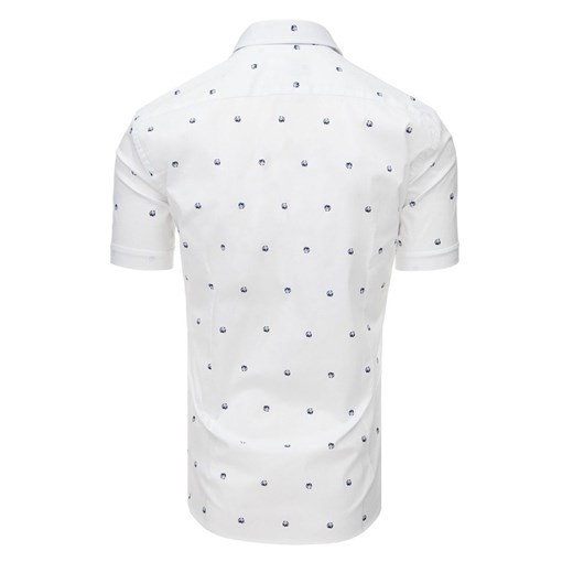 Koszula męska we wzory z krótkim rękawem biała (kx0899) Dstreet  XL 