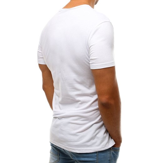 T-shirt męski z nadrukiem biały (rx3545)  Dstreet L okazja  