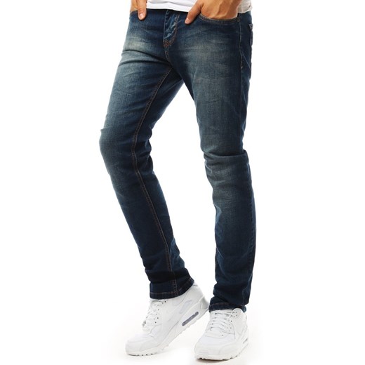 Dstreet jeansy męskie niebieskie z elastanu 