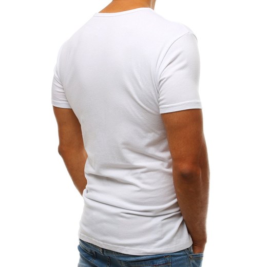 T-shirt męski z nadrukiem biały (rx3548) Dstreet  S wyprzedaż  