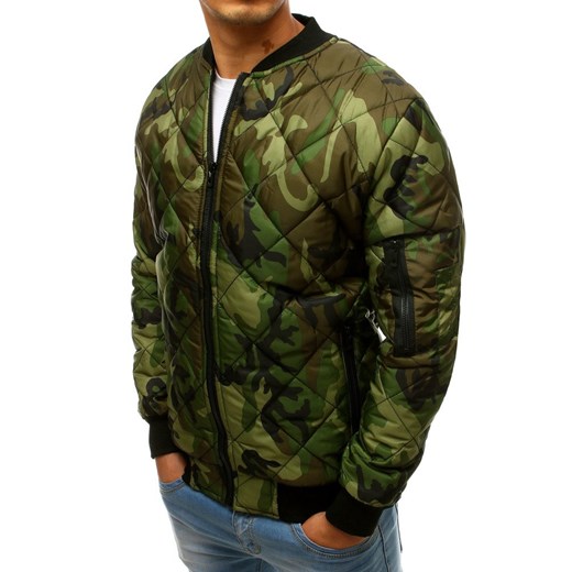 Kurtka męska pikowana bomber jacket moro zielona (tx2683) Dstreet XL okazja