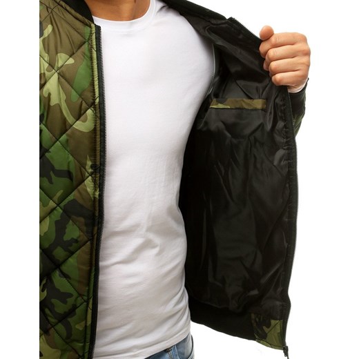 Kurtka męska pikowana bomber jacket moro zielona (tx2683)  Dstreet L okazyjna cena  