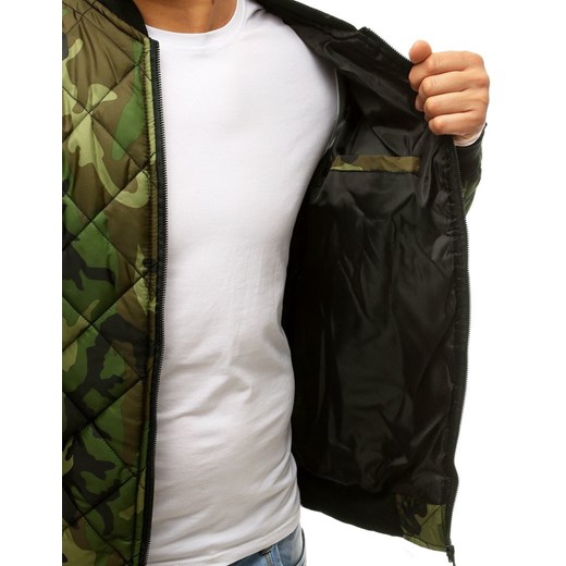 Kurtka męska pikowana bomber jacket moro zielona (tx2683) Dstreet L okazyjna cena