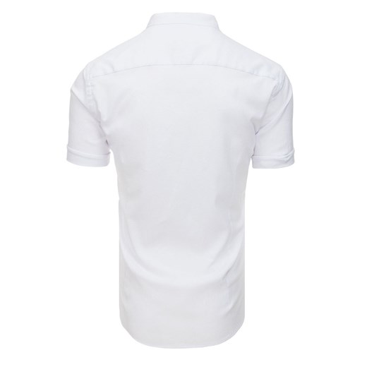 Koszula męska z krótkim rękawem biała (kx0918) Dstreet  L wyprzedaż  