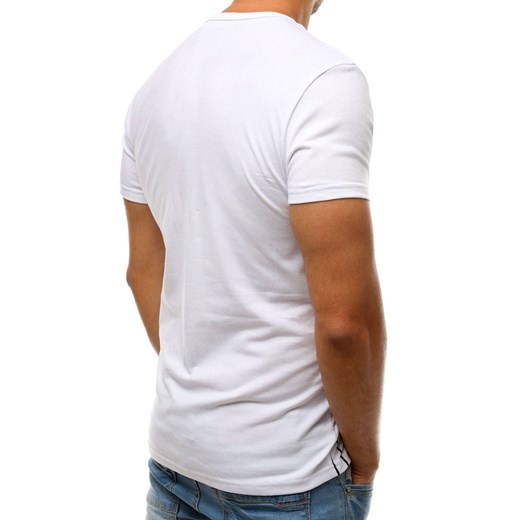 T-shirt męski z nadrukiem biały (rx3539)  Dstreet XL promocja  