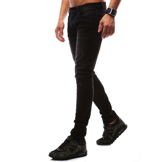Spodnie jeansowe męskie czarne (ux0910)
