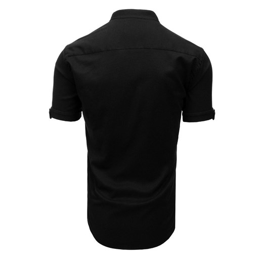 Koszula męska z krótkim rękawem czarna (kx0919)  Dstreet L promocyjna cena  