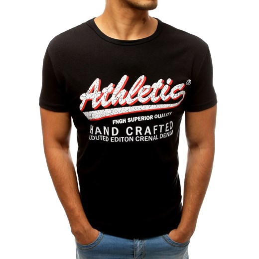 T-shirt męski z nadrukiem czarny (rx3530) Dstreet  XXL  okazyjna cena 
