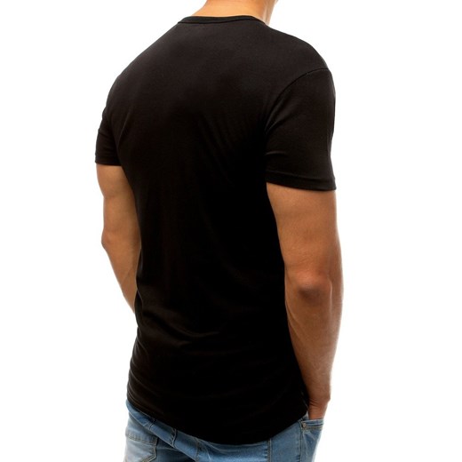 T-shirt męski z nadrukiem czarny (rx3540) Dstreet  L okazja  