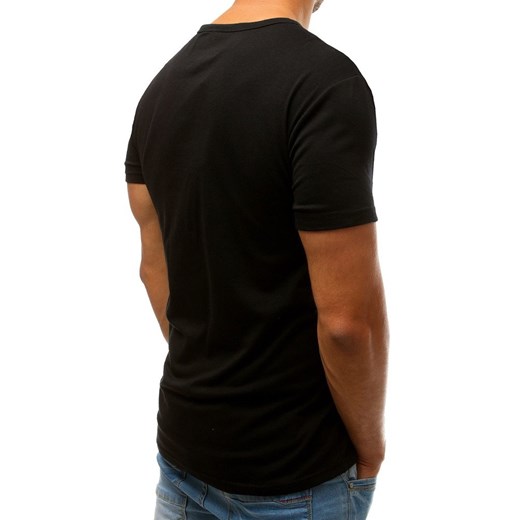 T-shirt męski z nadrukiem czarny (rx3157)  Dstreet M okazyjna cena  