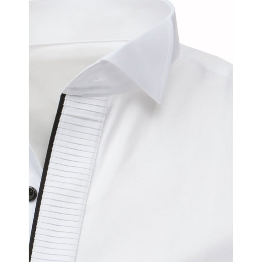 Koszula smokingowa z plisą biała (dx1745)  Dstreet XL 