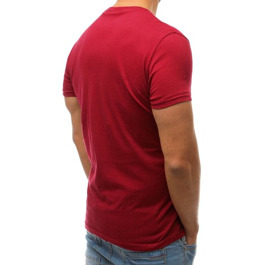 T-shirt męski z nadrukiem bordowy (rx3597) Dstreet  XL wyprzedaż  