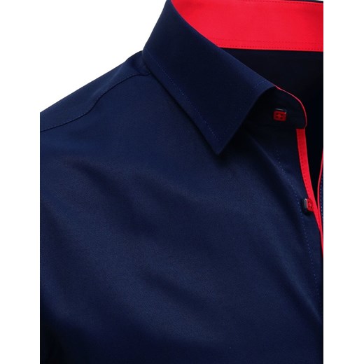 Koszula męska elegancka z krótkim rękawem granatowa (kx0897)  Dstreet L okazyjna cena  