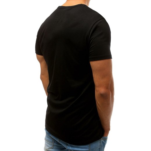 T-shirt męski z nadrukiem czarny (rx3543)  Dstreet XXL okazja  