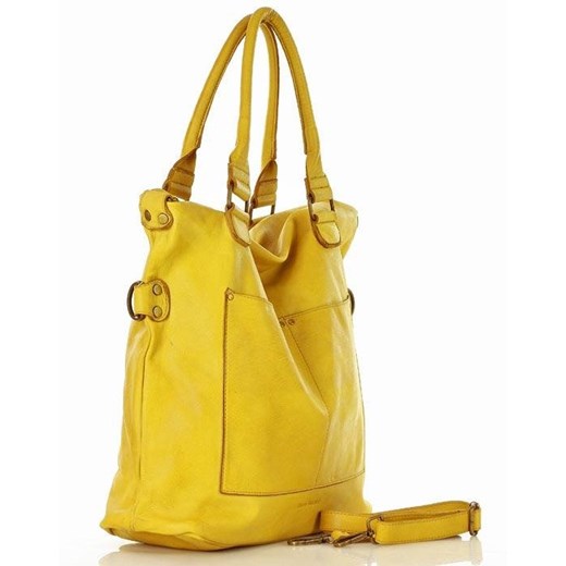 Mazzini shopper bag matowa żółta bez dodatków 