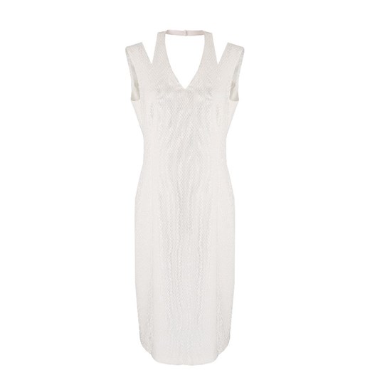 VitoVergelis sukienka biała bez wzorów bez rękawów midi z odkrytymi ramionami 