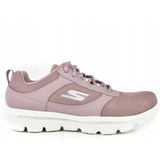 Różowe buty sportowe damskie Skechers wiązane 
