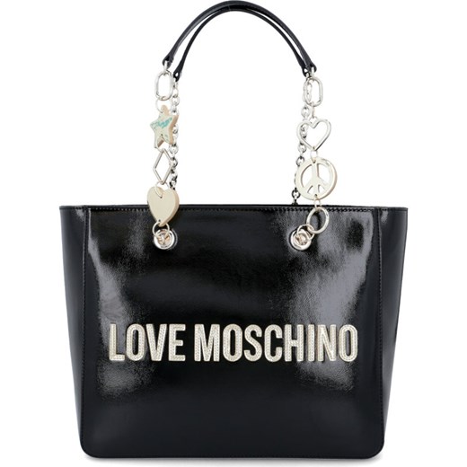 Shopper bag Love Moschino mieszcząca a8 z breloczkiem 